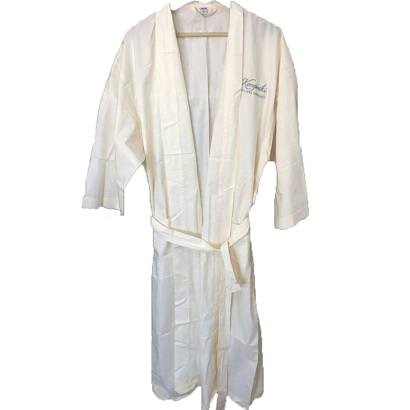 Hotel bathrobe brand new bathrobe thin men's and women's same pure cotton pajamas general summer Beige pajamas white wholesale