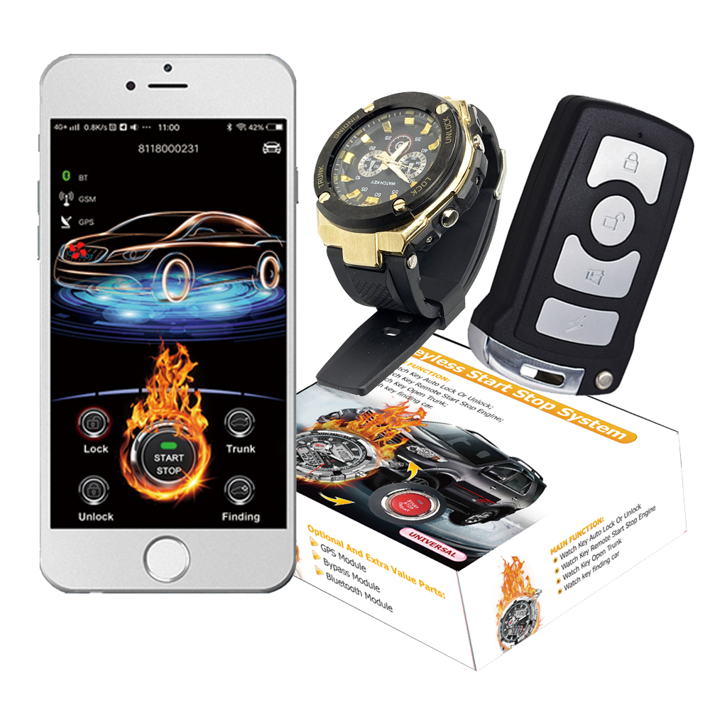 Центральный запуска без ключа анти-угон Gps Автомобильная сигнализация Система де Alarma де Coche ключи