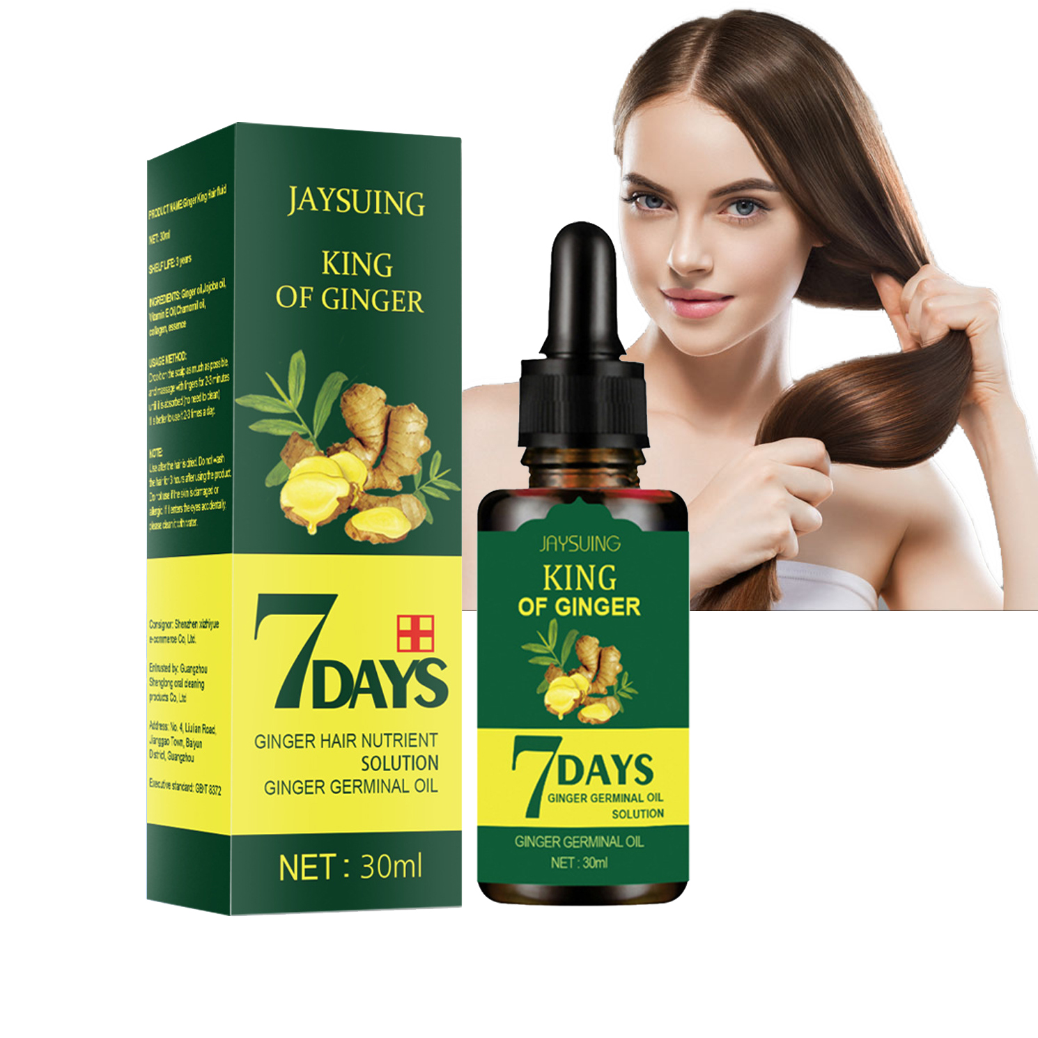 High quality Hair Loss Treatment Serum Hair Oil Nutrient Solution Natural Organic Ginger Hair Growth Oil 30ml
