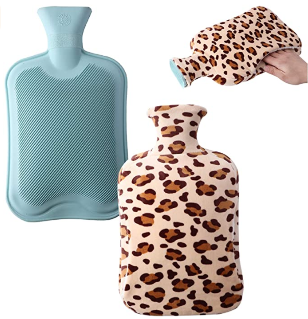 Hot Water Bottle with Fleece Leopard Cover 2 Liter BS Hot Water Bag for Pain Relief Premium Classic