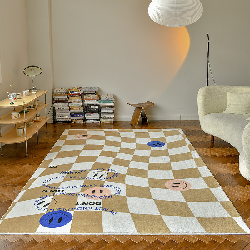 Amazon Floor Checkerboard Rug Fuzzy Living Room Carpet Non-Slip Area Runner Rugs