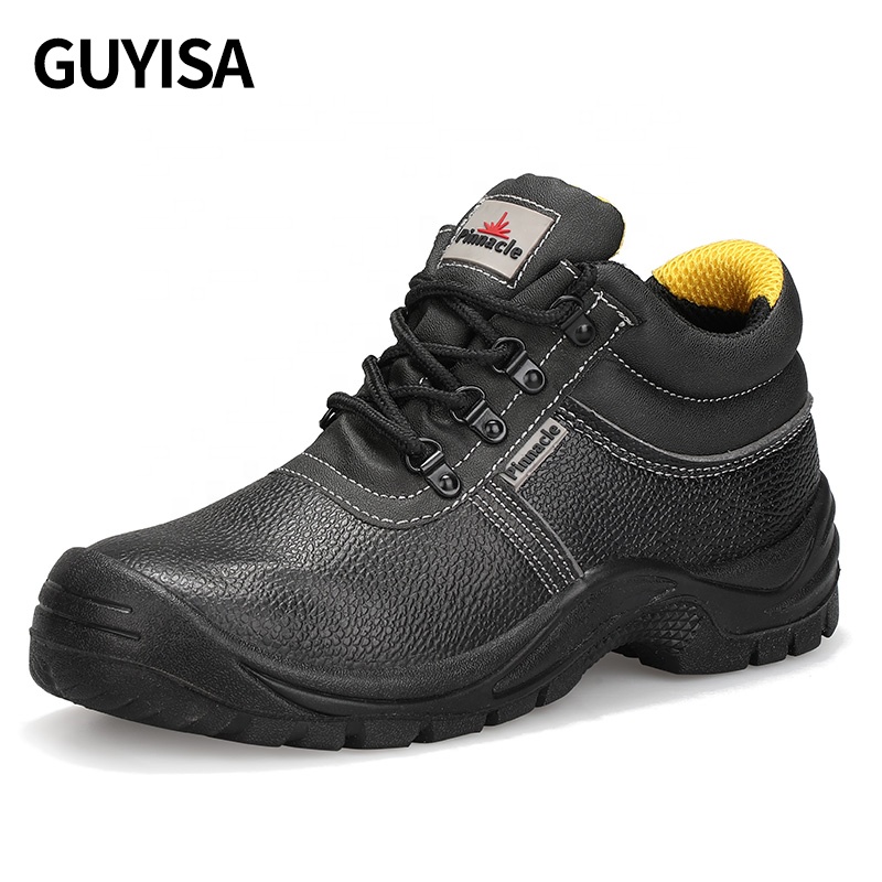 GUYISA Outdoor safety boots fashion waterproof lychee leather construction site work anti-piercing iron toe safety boots