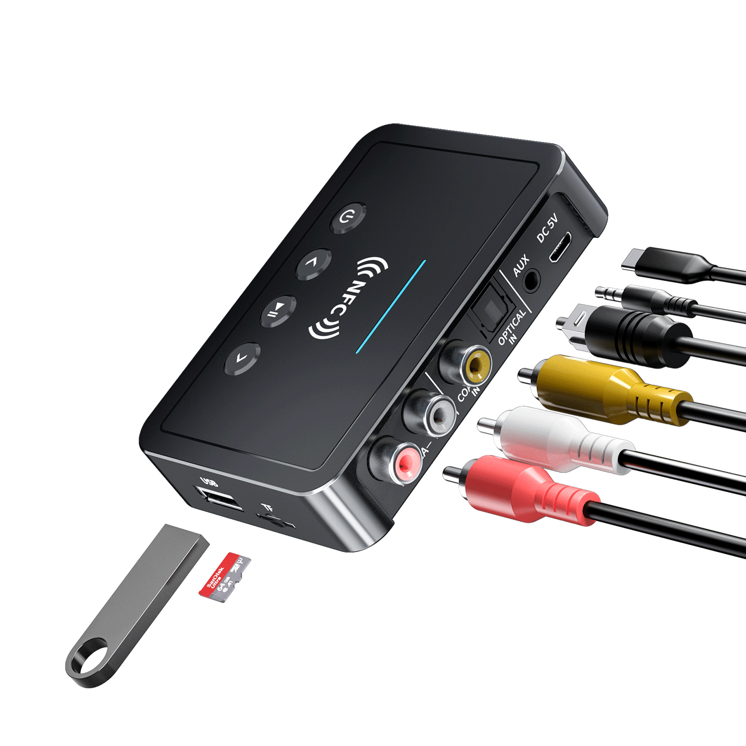 BK-M6 NFC Wireless BT Receiver 5.0 Transmitter FM Three-in-One BT Audio Adapter Computer Universal