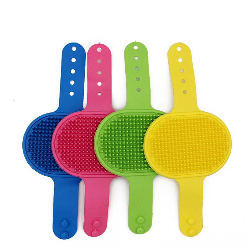 rubber material soft pet message grooming cleaning shampoo brush