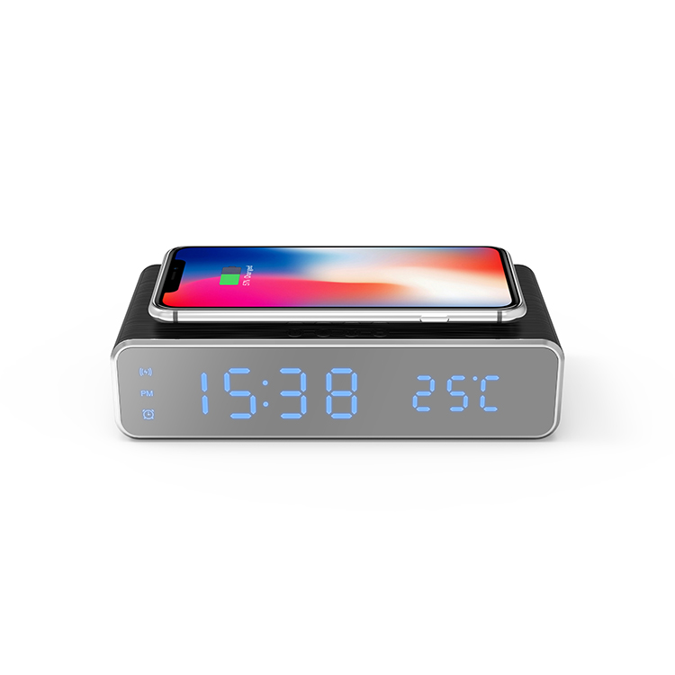 Qi Wireless Charger Clock Alarm with Date And Temperature Display
