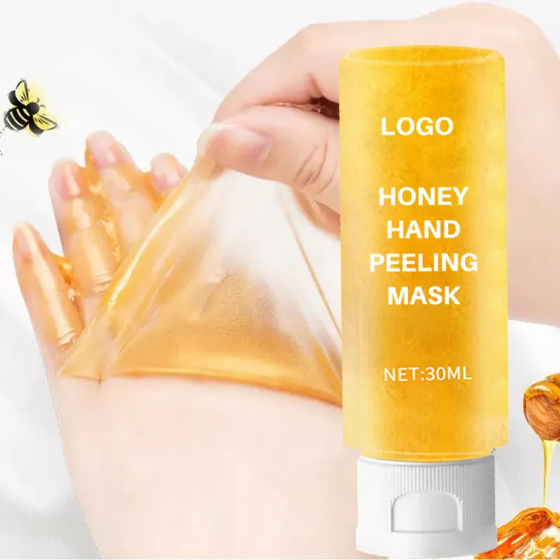 OEM Hand remover dead skin peel off Mask Whitening Smoothing Moisturizing Honey 24k gold Exfoliating Hand Wax Honey Peeling Mask