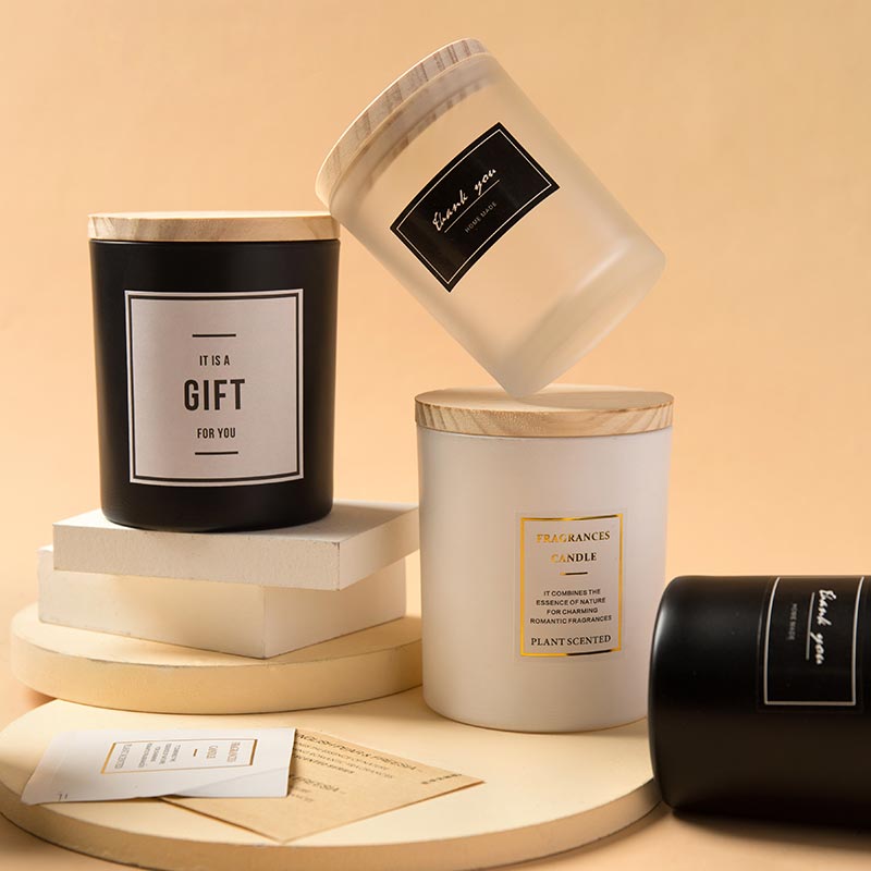 Wholesale Luxury Empty Customized Matte Black Glass Jars For Candle Making