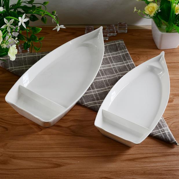 Boat Ship Shape Plate A5 Melamine Dinnerware Dinner Plate Western Restaurant Tableware 26*12.3*3.1cm