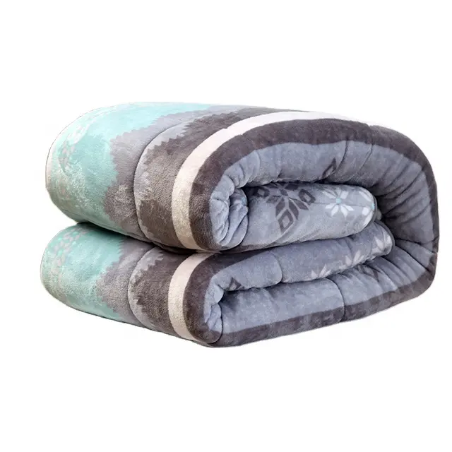 Luxury home textile printed flannel fleece sherpa comforters set with cheap price