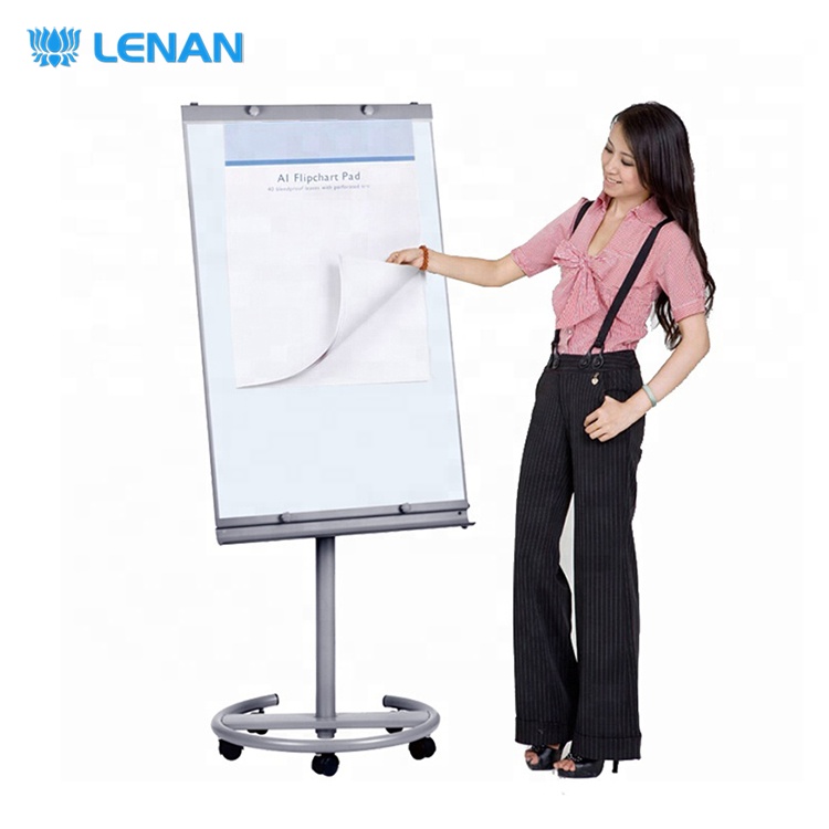 Hot sale office and school flip chart white board stand magnetic whiteboard easel mobile flip chart board with wheels
