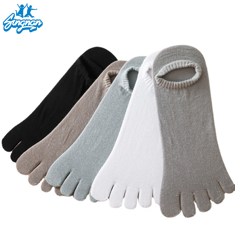 Mesh Breathable Anti-Slip Running Invisible No Show Five Finger Socks for Mens