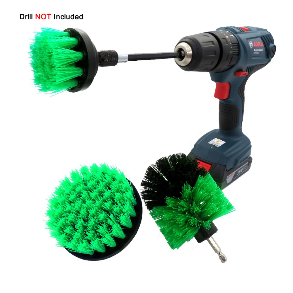 4pcs/set Green Multifunction Detailing Brush Electric Cleaning Brushes Power Scrubber Electric Brush for Toilet Bathroom