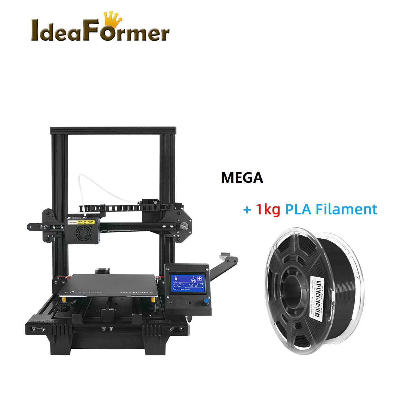 3D-принтер Mega FDM, высокоточный TMC2208, бесшумная печать, металлическая рама, размер печати 200*200*250, нить 1 кг