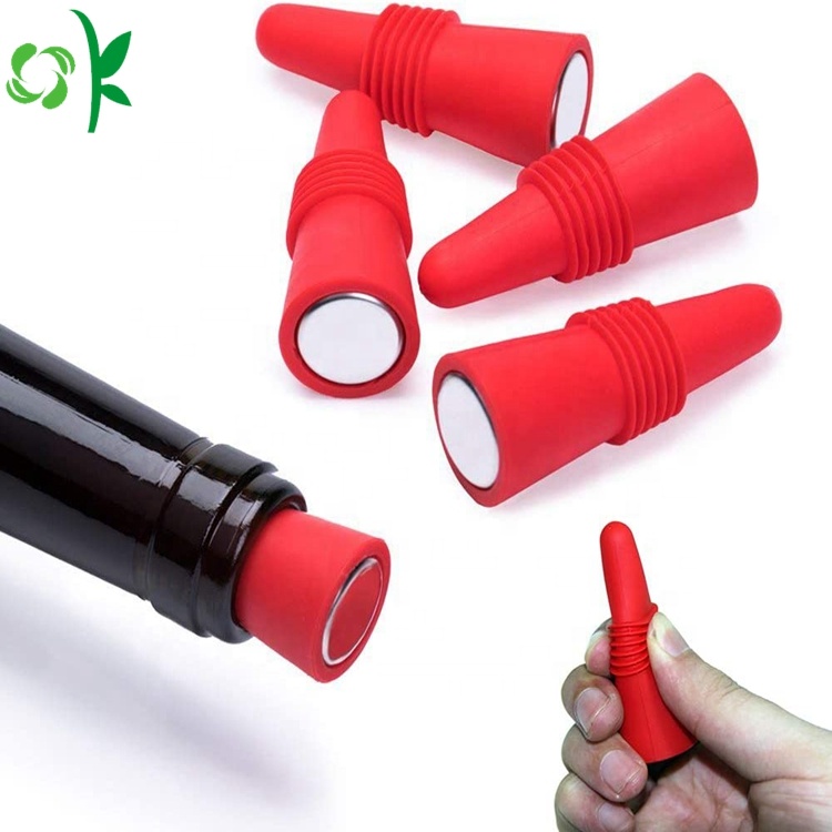 OKSILICONE Лидер продаж, пробки для вина, силиконовые пробки для бутылок вина и колпачки для бутылок с напитками, Силиконовая пробка с ручкой сверху