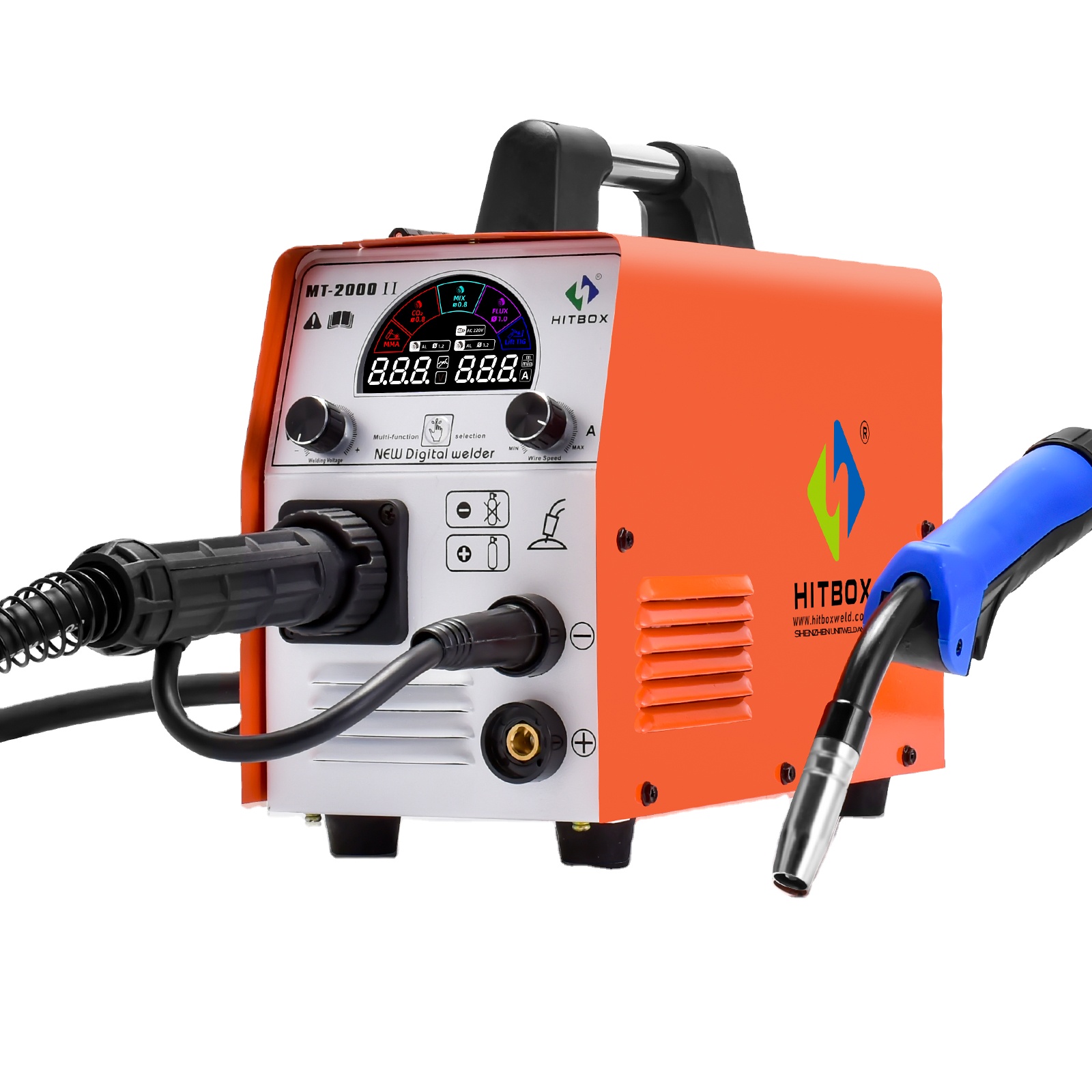 HITBOX MT2000 II MIG сварочный аппарат 4 в 1 MIG CO2 MIX безгазовый дуговой инвертор TIG сварочный аппарат с ЖК-дисплеем