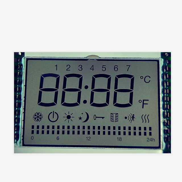 ЖК-дисплей OEM монохромный HTN 7-сегментный ЖК-дисплей со светодиодной подсветкой