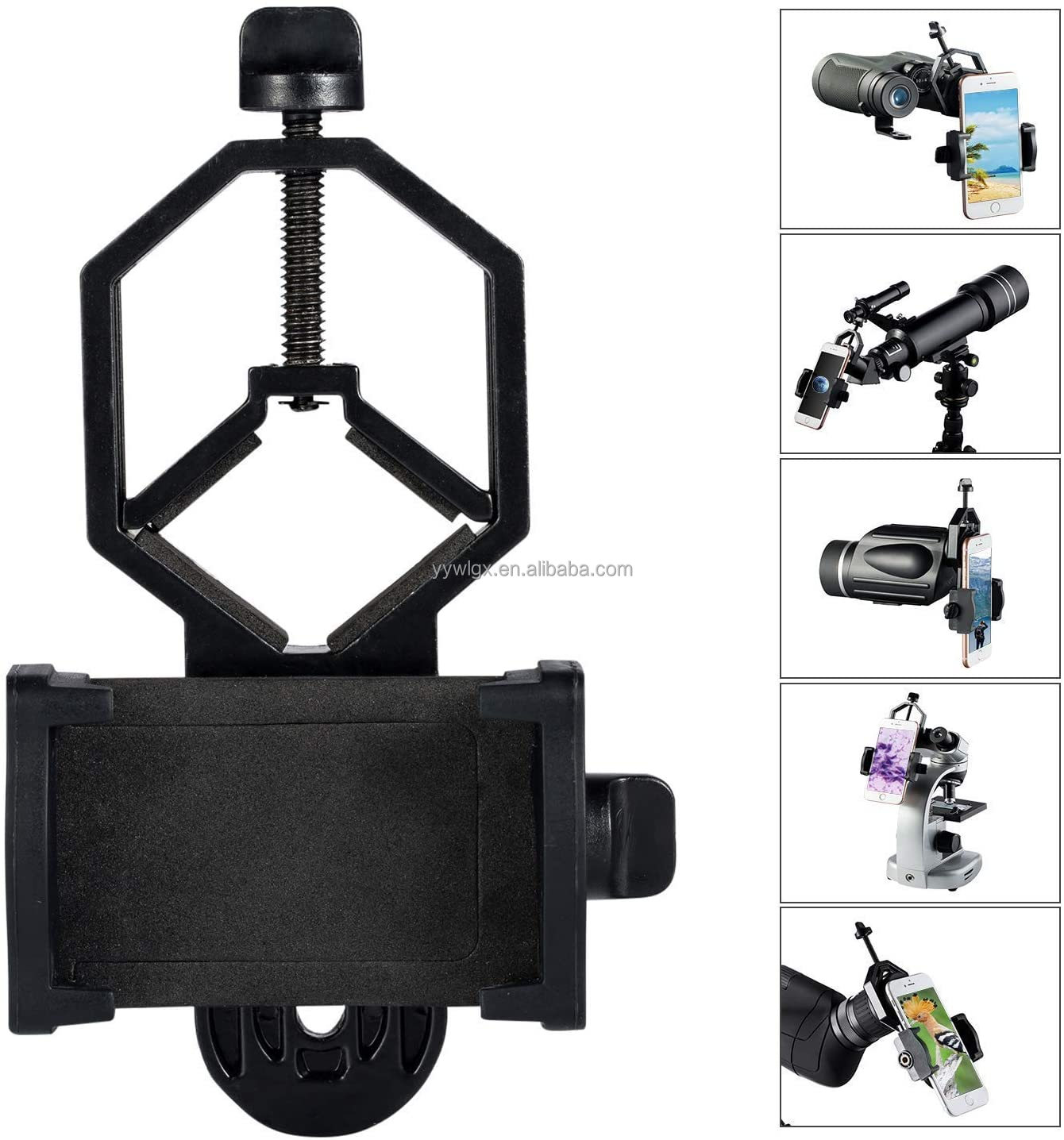 Universal Telescope Camera Adapter Cell Phone Adapter Mount Clip Bracket Mount Holder for Binoculars Monocular Microscope