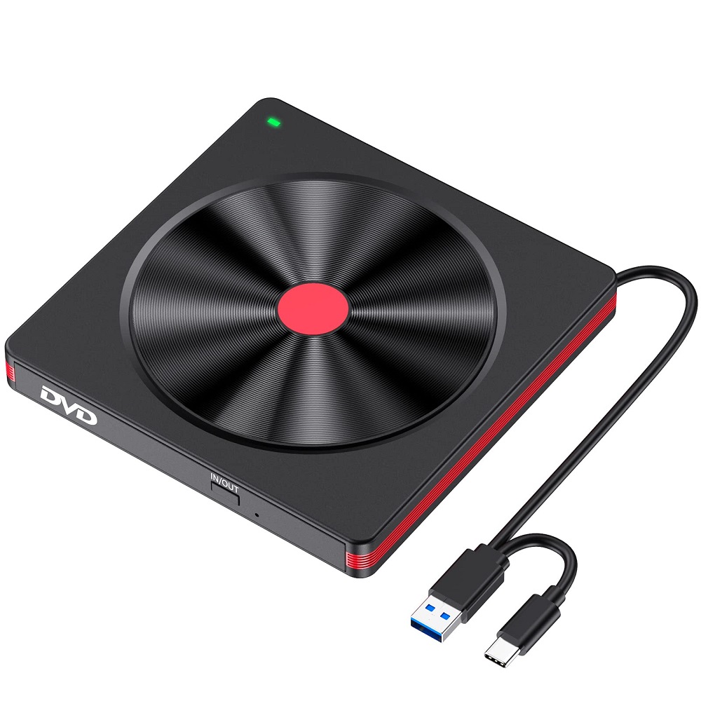 Портативный DVD-рекордер, плеер usb-c для ПК, ноутбука, с внешним dvd-проигрывателем, usb 3,0, cd-проигрывателем, dvd-привод, оптический привод