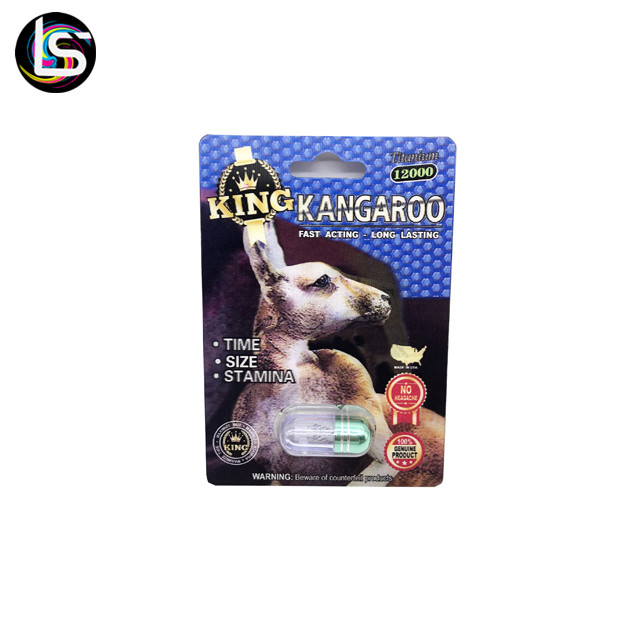 Синяя упаковка картонная коробка с king кенгуру упаковки таблетки