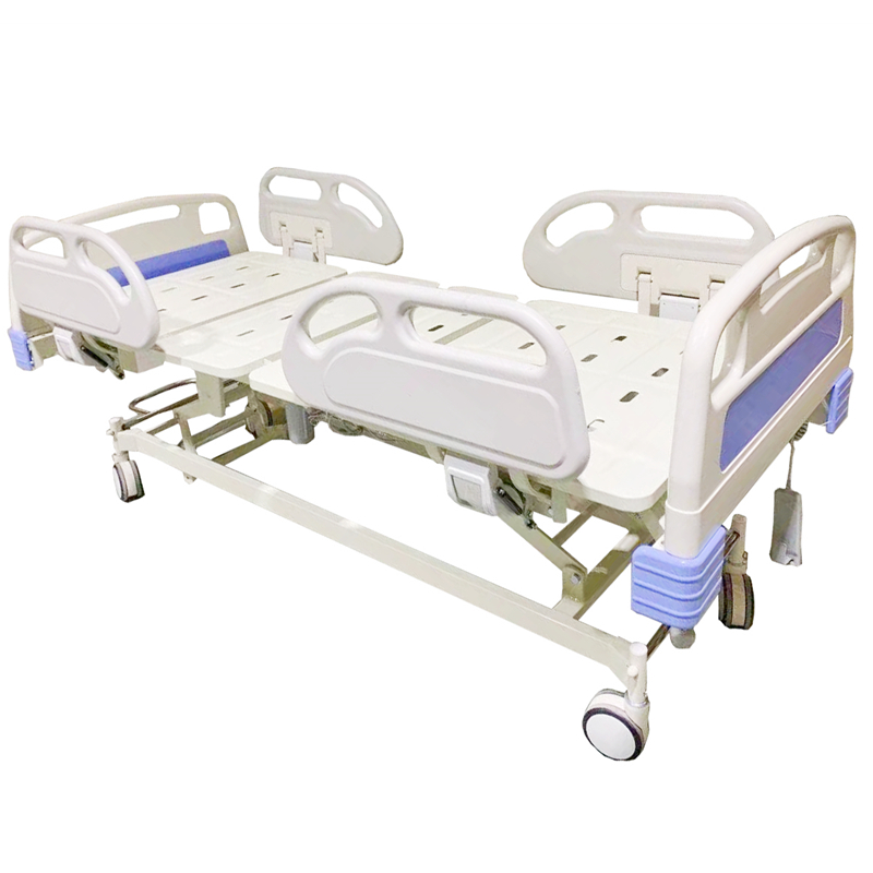 KCARE Premium 5 Function Full Electric Hospital ICU Bed Advance Motor Control System Central Locking System Battery Back up