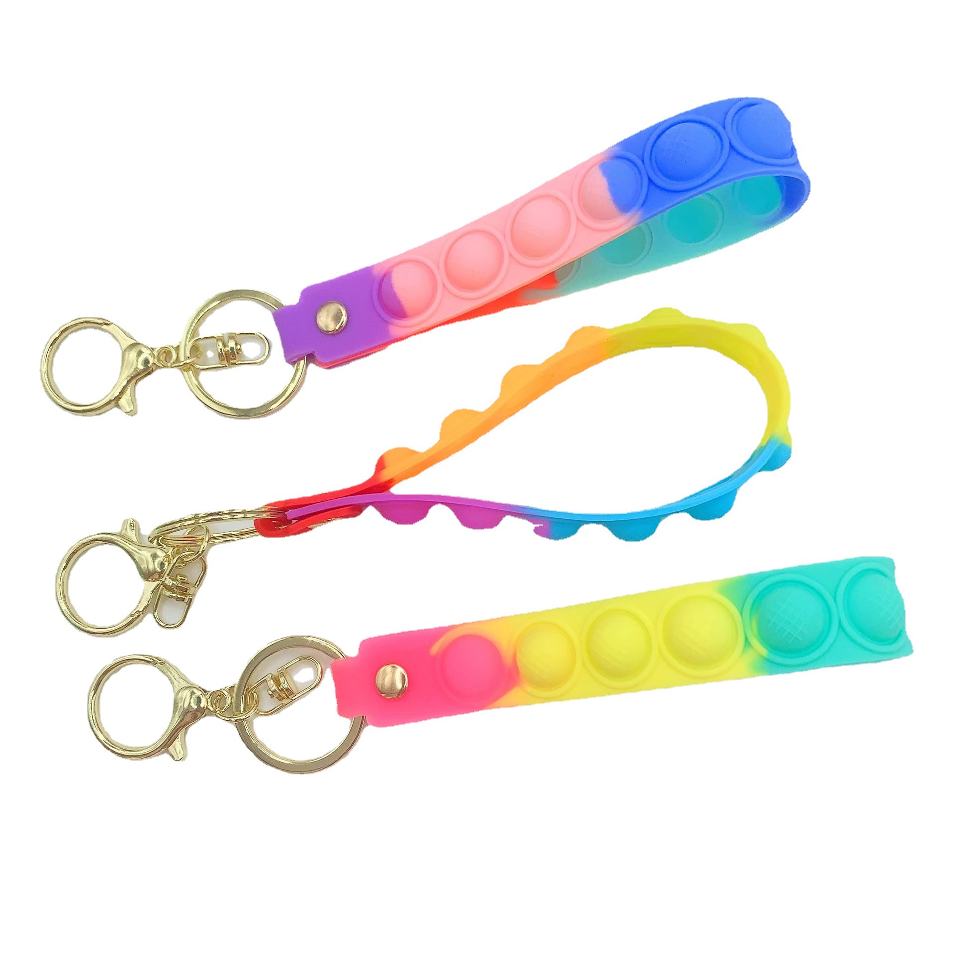 Mini fidget toys keychain autism push pop bubble promotional 3D car wristlet keychains
