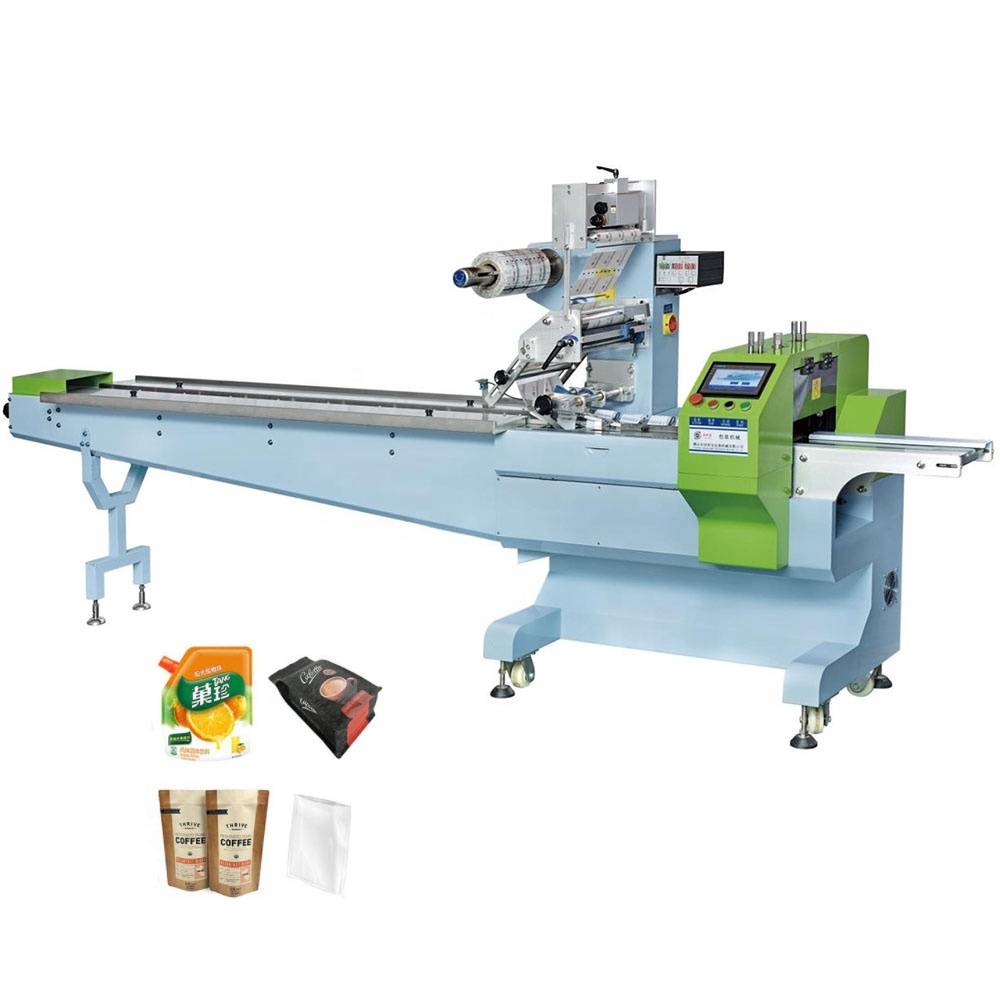 200 pcs min conveyor belt film packing machine flow products packing machine