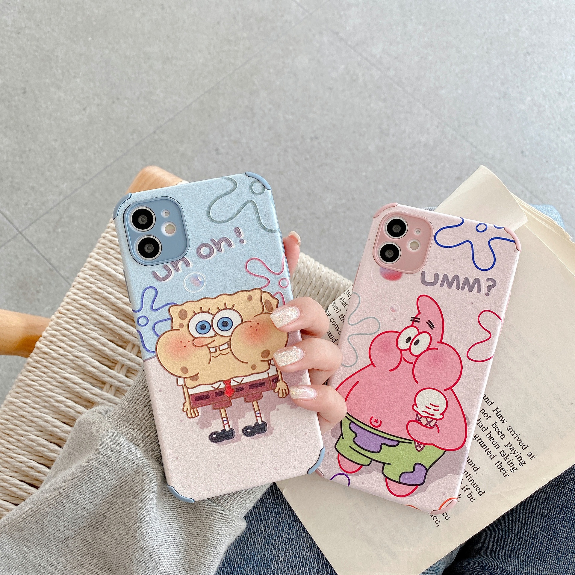 Чехол для iPhone 2021, мягкий тонкий защитный чехол из ТПУ для iPhone 11 Xs max 7 8 plus, чехол для iPhone 12, квадратные штаны с принтом губки боба