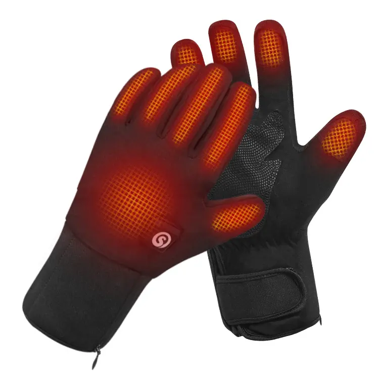 Custom Winter Touch Screen Rechargeable Battery Thermal Hand Sports Men Riding Bike Cycling Heated Gloves