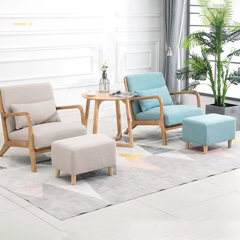 European single person sofas furniture chair living room solid wood contracted small sofa bedroom balcony leisure chair
