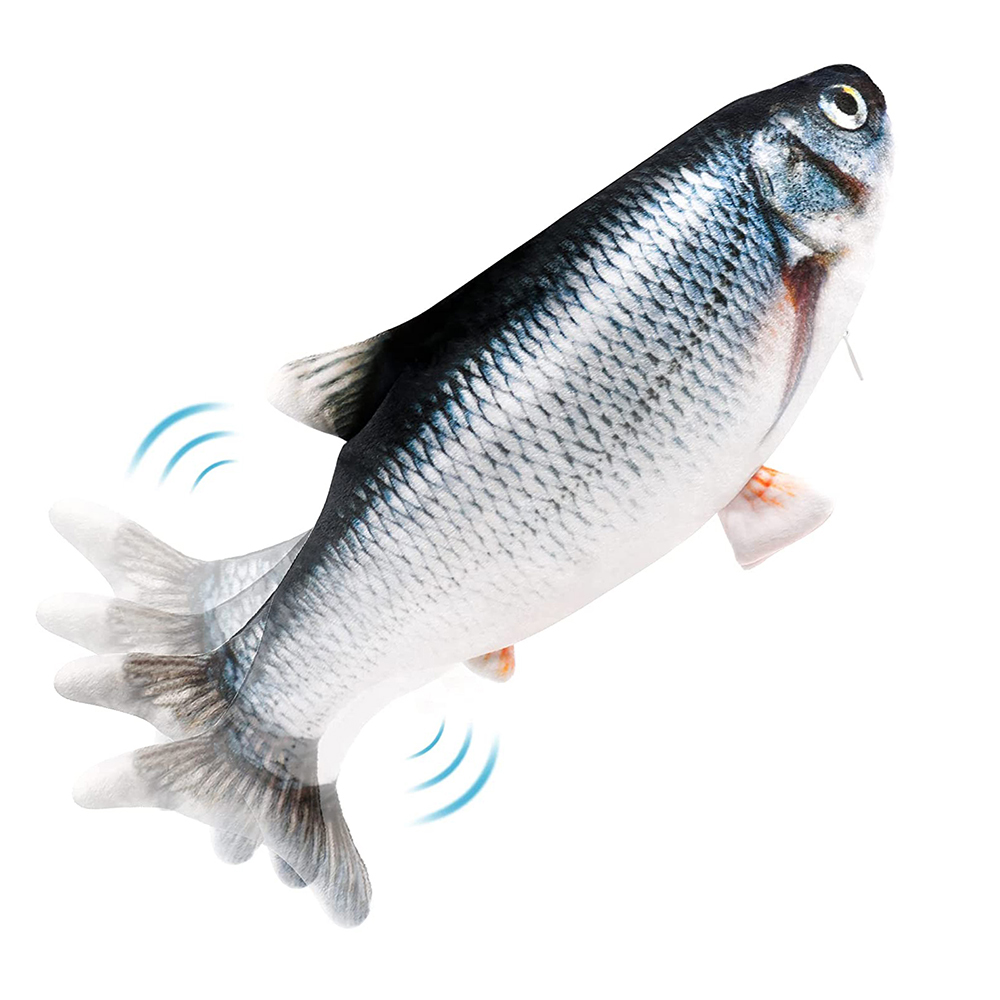 Electric Moving Fish Cat Toy Realistic Plush Simulation Electric Wagging Catnip Kicker Toys Funny Interactive Pets Pillow