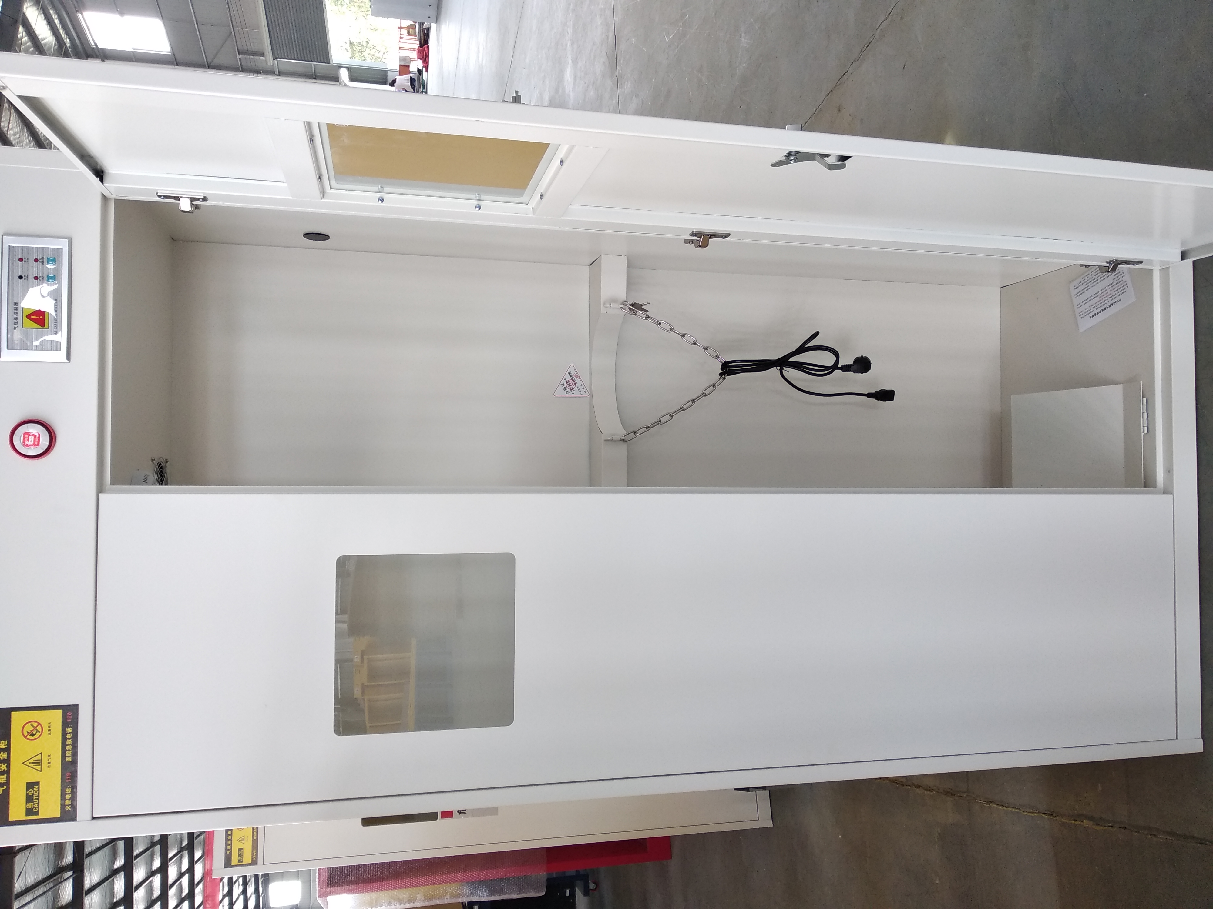 Two Bottles Chemical Safety Storage Gas Cylinder Cabinet With Gas Leak Detector