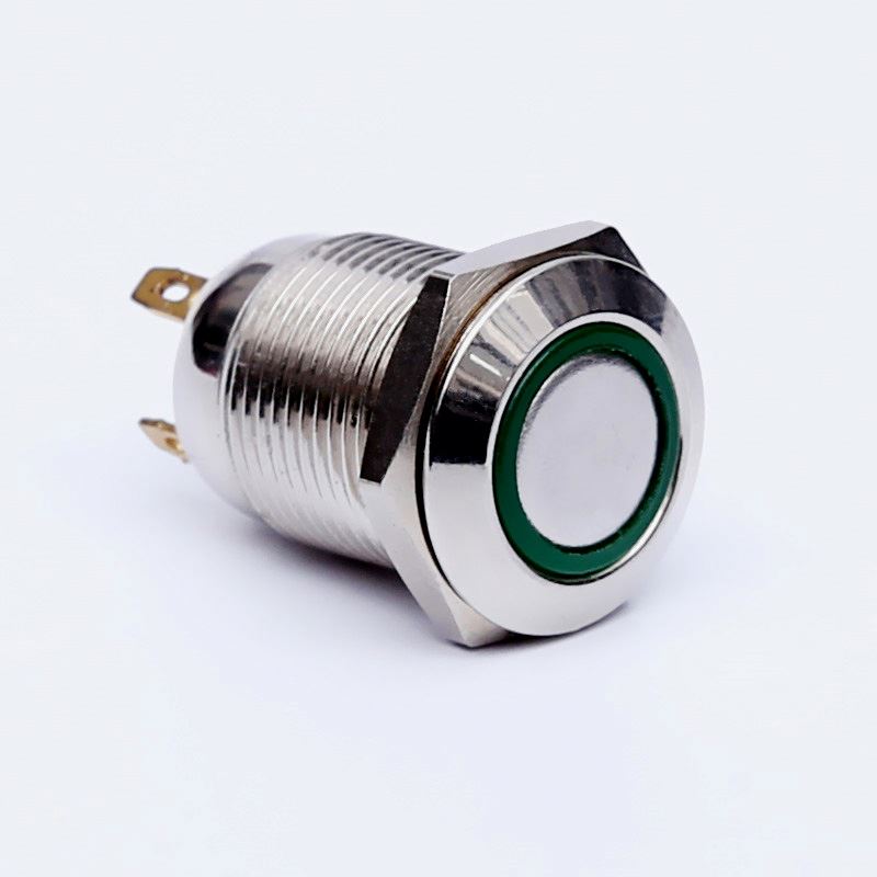 12mm power on off switch momentary waterproof metal led push button switch