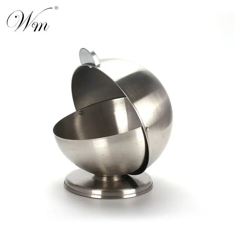 Stainless Steel Roll Top Sugar Bowl Covered Dish