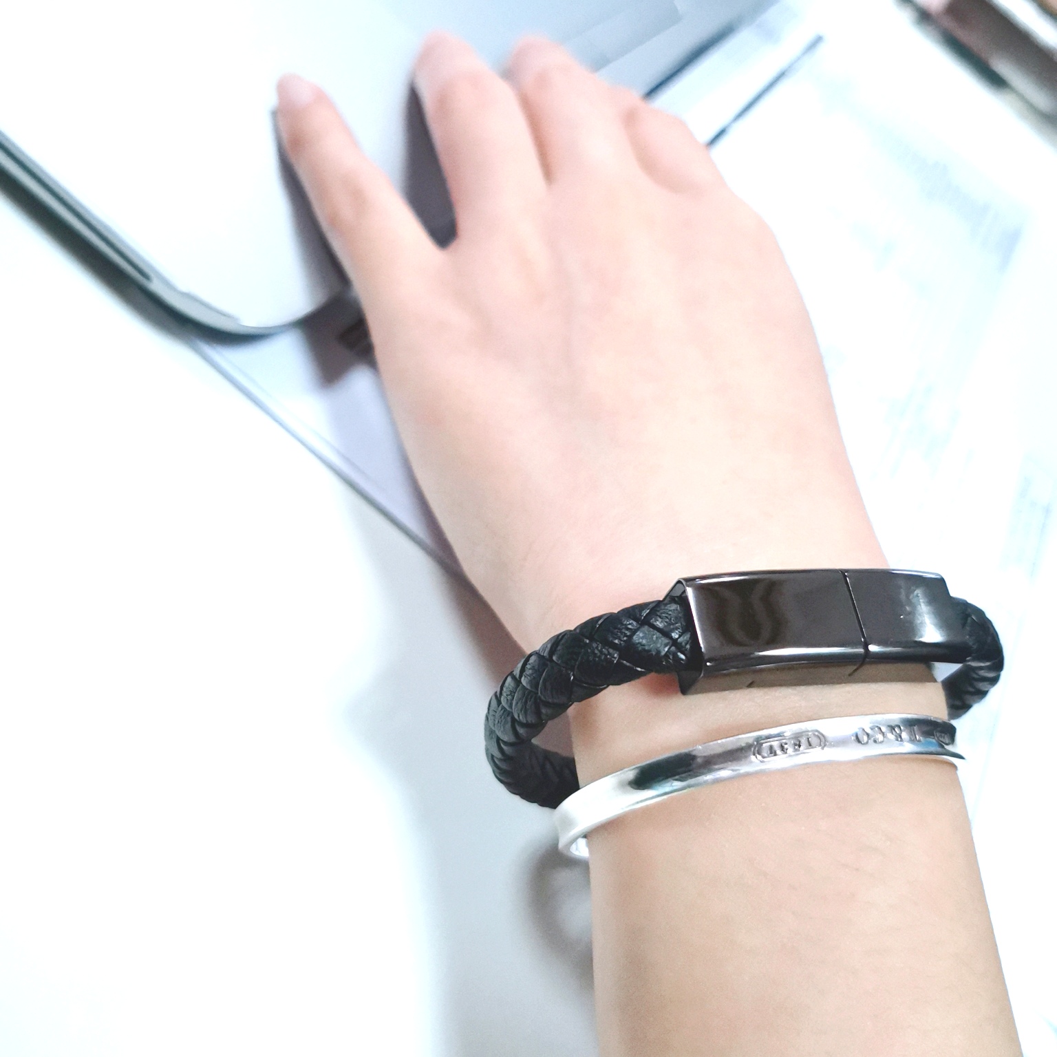 Зарядный кабель для кожаного браслета Type-C, USB-кабель для передачи данных, Кожаный Плетеный креативный браслет с упаковкой