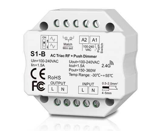 Беспроводной Диммер Skydance AC Triac RF + радиочастотный диммер для светодиодных ламп S1-B