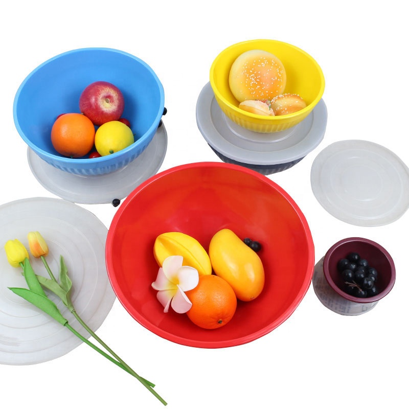 Custom melamine bowl with cover set decal melamine plastic mixing bowl with lid For Dinner And Salad