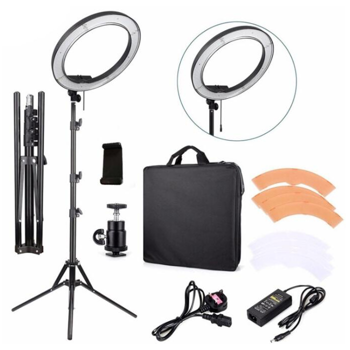 rl-18 Ring Light Kit:18"/48cm 55W 5500K Dimmable LED Ring Light, Light Stand, Carrying Bag for Live Stream/Makeup YouTube