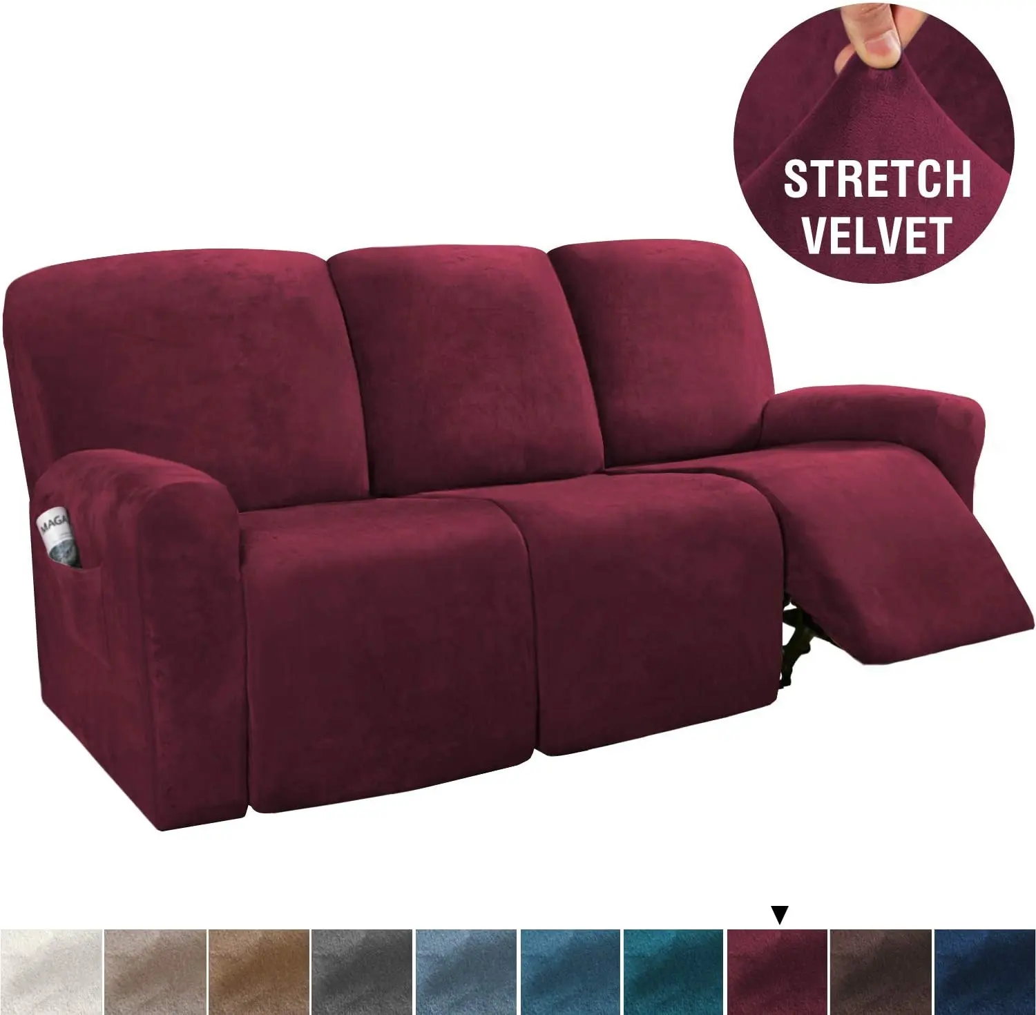 Luxury Velvet 3 Seater Recliner Cover Furniture Covers recliner sofa cover set for recliner seat