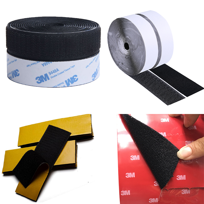 Nylon Polyester Fastener Hook and Loop Tape Self Adhesive Heavy Duty buckle sticker acrylic Mesh 3M Glue Special Customization