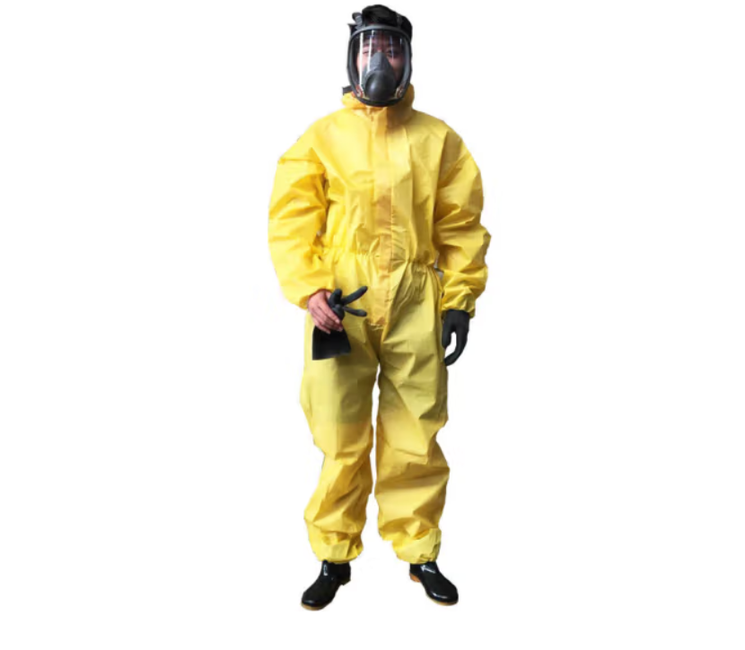 Hazmat Suits Nuclear Wastewater Protection Clothing Industrial Chemical Protection Coveralls with Hood Zipper