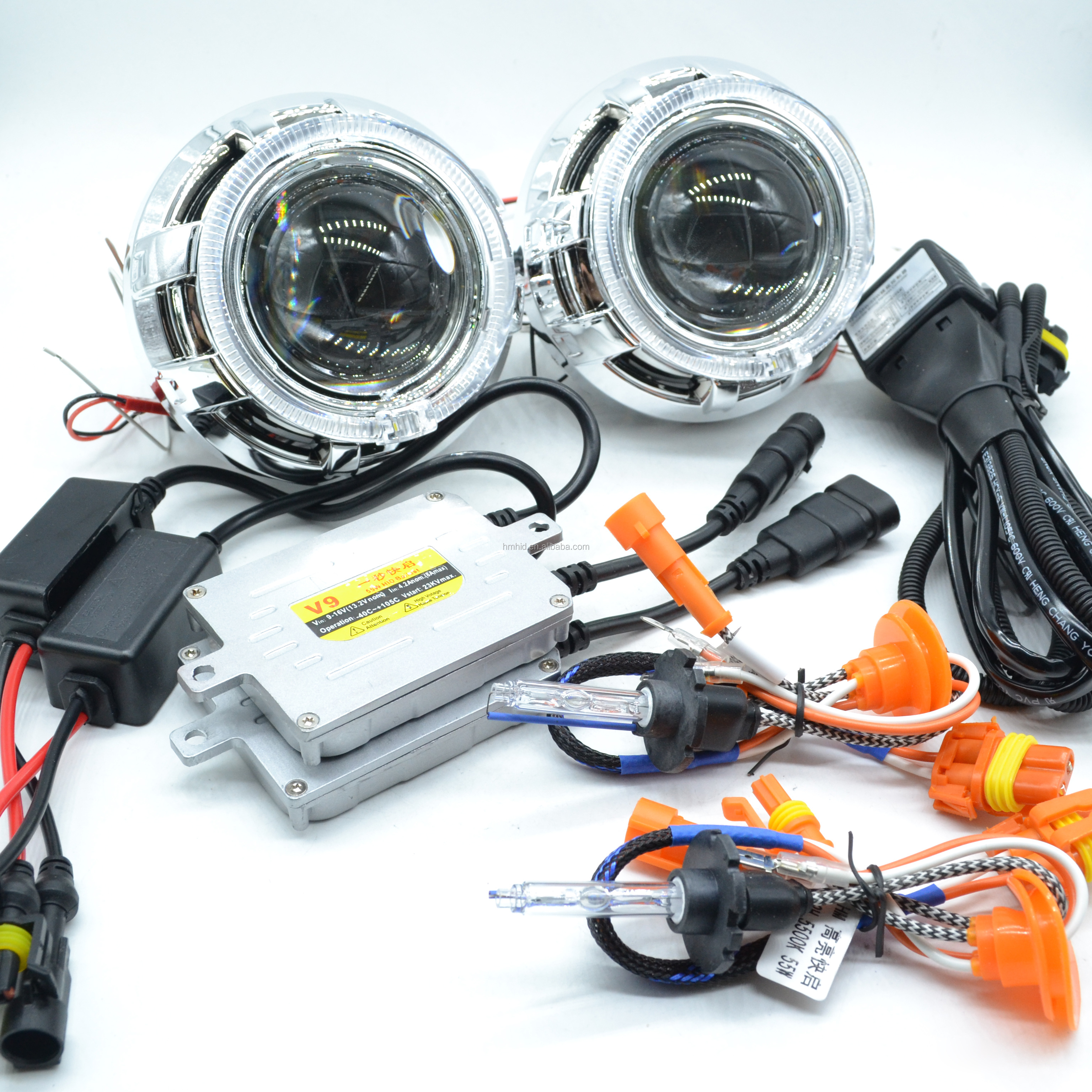3 дюймовых Биксеноновые линзы прожекторного типа комплект angel eyes kit Полный набор линзы прожекторного типа