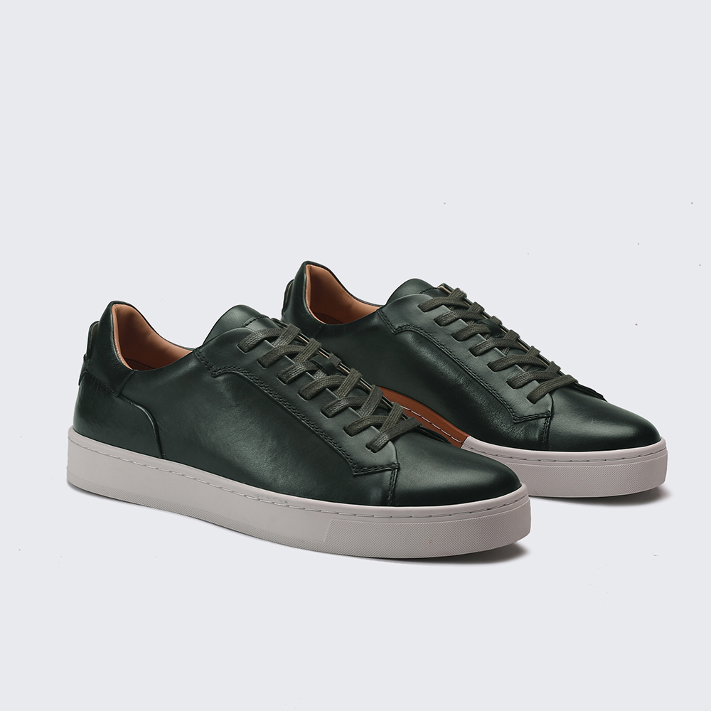 Wholesale High End Custom Leather Flat Fashion Casual Shoes Men Sneakers