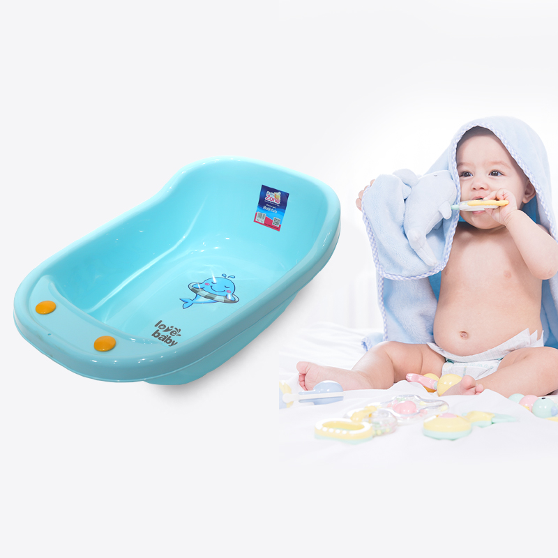 Eco-friendly baby custom oval plastic bath tub with toy tray