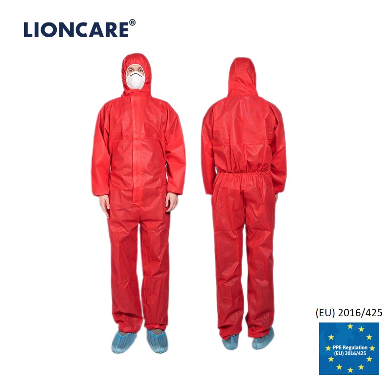 C300 Type 5, 6 SMS FR Disposable Protective Coverall for General Protection Red