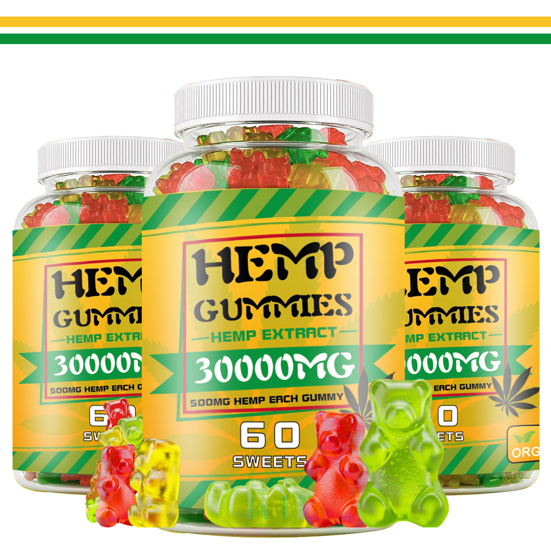 2021 hot packaging smell proof plastic hemp gummies private label 6000 mg vitamin gummies with zinc