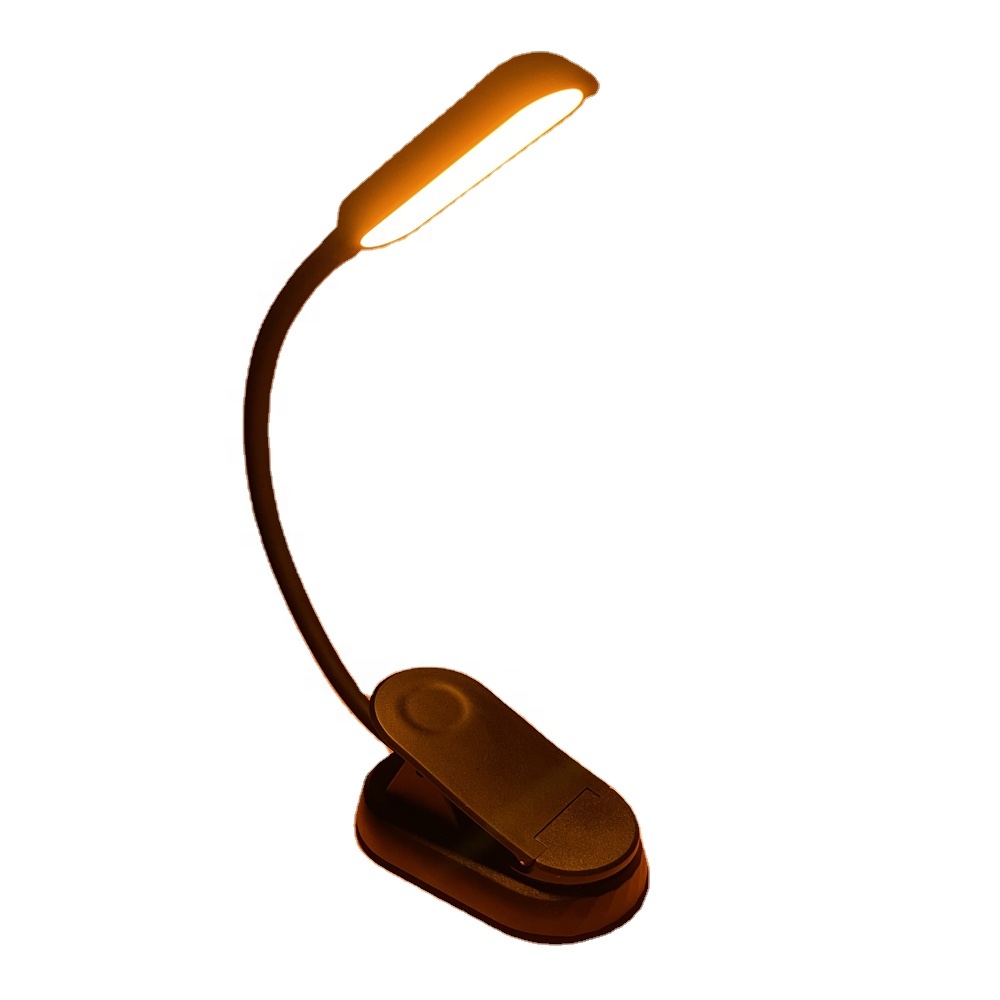 Yarrae Amber Rechargeable 7 LED Eye-Care Book Light Blue Light Blocking Reading Light 3 Levels 1600K for Strain-Free Health Eyes