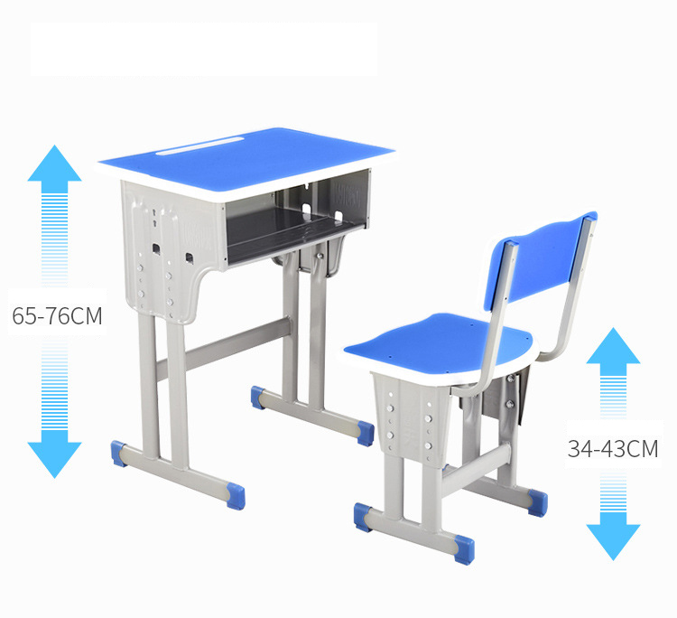 Height adjustable human mechanics kids school student desk chair set