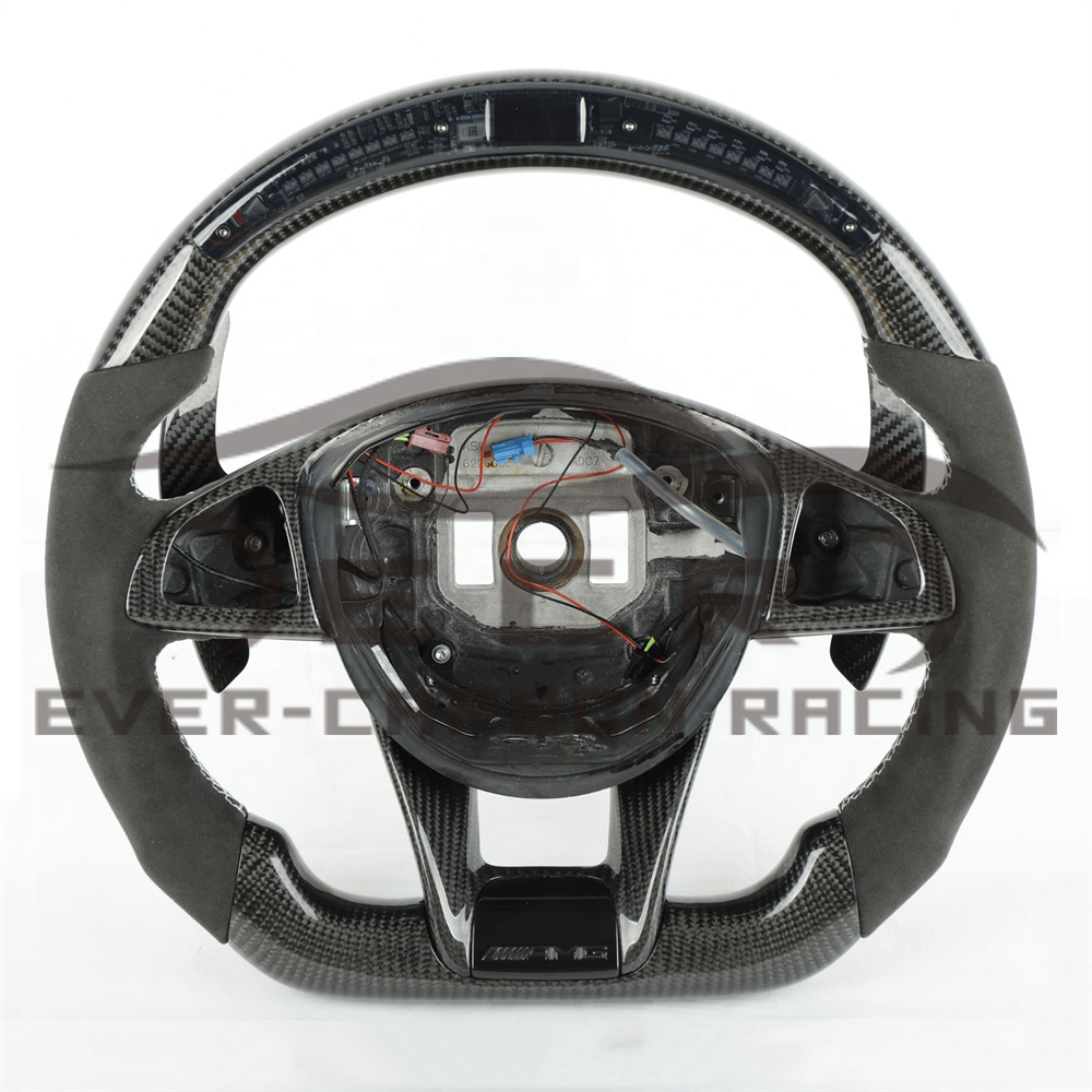 Аксессуары для интерьера Ever-Carbon Racing ECR, светодиодное рулевое колесо, лопастное переключение для Mercedes Benz W463, рулевое колесо
