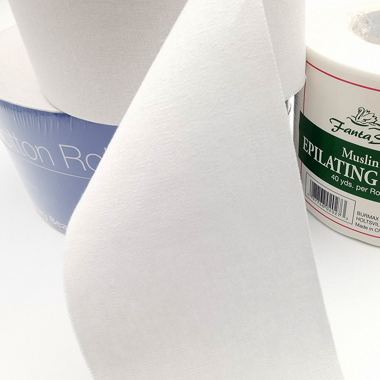 Wholesale custom pellon Strips Hair Removal Depilatory Unbleached muslin Waxing Paper Cotton Strips rolls