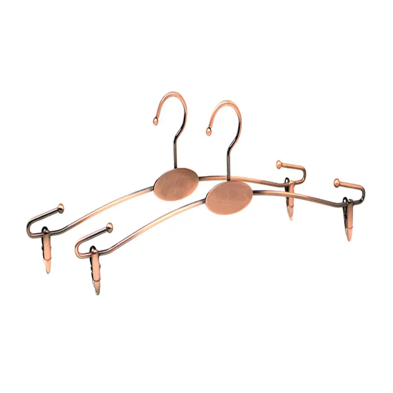 Hangers With Clips In Stock Antique Color Metal Lingerie Underwear Display Hanger With Clips
